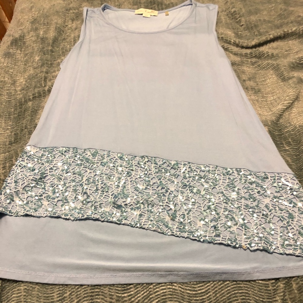 Sequin periwinkle tunic